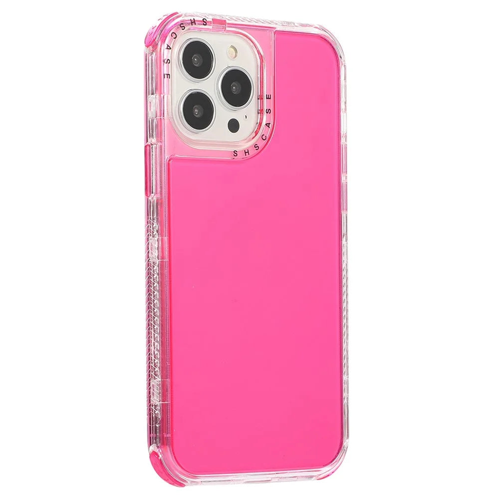 For iPhone 14 Pro 6.1 inch Anti-fall Phone Case PC+TPU Scratch-resistant Moblie Phone Back Cover - Rose - 3