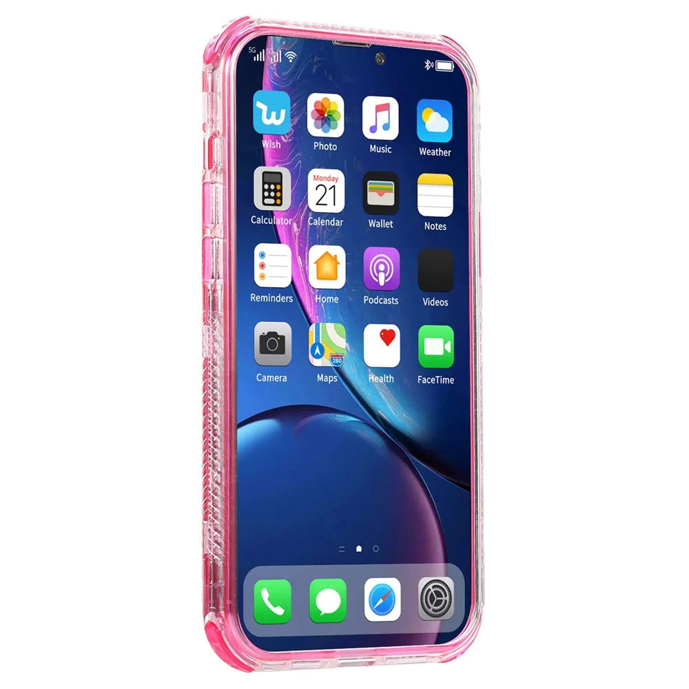 For iPhone 14 Pro 6.1 inch Anti-fall Phone Case PC+TPU Scratch-resistant Moblie Phone Back Cover - Rose - 4