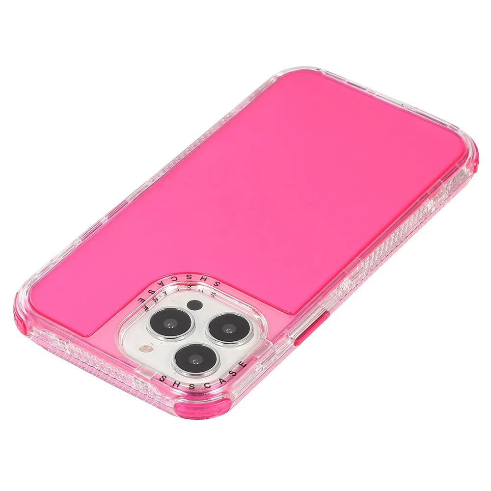 For iPhone 14 Pro 6.1 inch Anti-fall Phone Case PC+TPU Scratch-resistant Moblie Phone Back Cover - Rose - 5