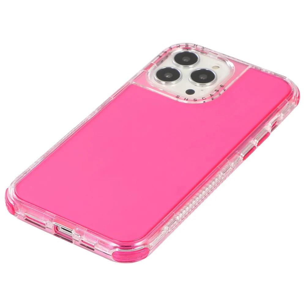 For iPhone 14 Pro 6.1 inch Anti-fall Phone Case PC+TPU Scratch-resistant Moblie Phone Back Cover - Rose - 6