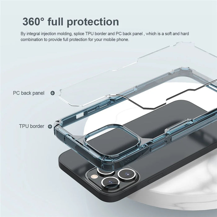 NILLKIN Anti-drop Phone Case for iPhone 14 Pro Max 6.7 inch, Nature Pro Series Protective Back Cover PC + TPU Mobile Phone Shell - Blue - 7