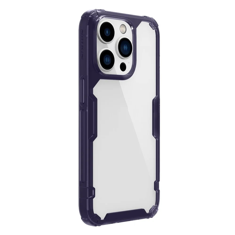 NILLKIN Ultra Clear Phone Case for iPhone 14 Pro 6.1 inch, Nature Pro Series Drop-proof Back Cover PC + TPU Anti-scratch Cell Phone Shell - Purple - 3