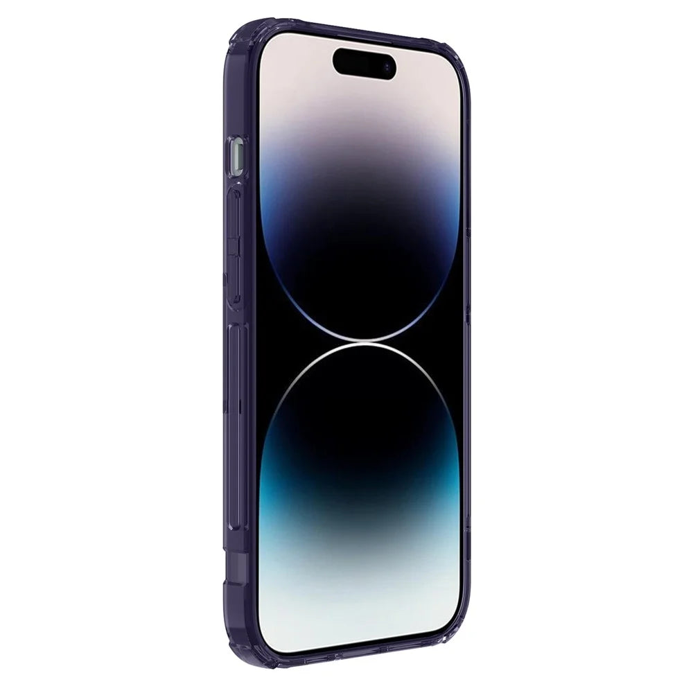 NILLKIN Ultra Clear Phone Case for iPhone 14 Pro 6.1 inch, Nature Pro Series Drop-proof Back Cover PC + TPU Anti-scratch Cell Phone Shell - Purple - 5
