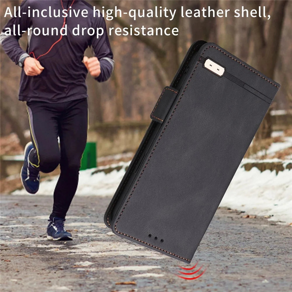 For Samsung Galaxy M13 4G Hardware Decor Phone Case PU Leather Wallet Folio Flip Stand Protective Cover - Black - 5