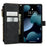 For iPhone 13 Pro Phone Cases with Strap CASEME C30 Zipper Multiple Card Holder PU Leather Cover - Black - 4