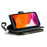 For iPhone 12 mini Phone Cases with Strap CASEME C30 Zipper Multiple Card Holder PU Leather Cover - Black - 2