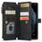 For iPhone 11 Pro Max Phone Cases with Strap CASEME C30 Zipper Multiple Card Holder PU Leather Cover - Black - 3