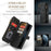 For iPhone 11 Pro Max Phone Cases with Strap CASEME C30 Zipper Multiple Card Holder PU Leather Cover - Black - 6