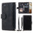 For iPhone 7 Plus / 8 Plus 5.5 inch 005 Style Zipper Pocket Leather Rhombus Texture Cover Multiple Card Slots Phone Case with Shoulder Strap and Hand Strap - Black - 1