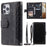 005 Style Anti-drop Phone Case For iPhone 13 Pro 6.1 inch, Scratch-resistant Mobile Phone Wallet Stand Cover Zipper Pocket Rhombus Texture PU Leather Shell with Strap Card Holder - Black - 1