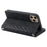005 Style Anti-drop Phone Case For iPhone 13 Pro 6.1 inch, Scratch-resistant Mobile Phone Wallet Stand Cover Zipper Pocket Rhombus Texture PU Leather Shell with Strap Card Holder - Black - 3