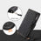 005 Style Anti-drop Phone Case For iPhone 13 Pro 6.1 inch, Scratch-resistant Mobile Phone Wallet Stand Cover Zipper Pocket Rhombus Texture PU Leather Shell with Strap Card Holder - Black - 7