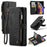For iPhone XS Max Phone Cases with Strap CASEME C30 Zipper Multiple Card Holder PU Leather Cover - Black - 1