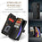 For iPhone XS Max Phone Cases with Strap CASEME C30 Zipper Multiple Card Holder PU Leather Cover - Black - 6