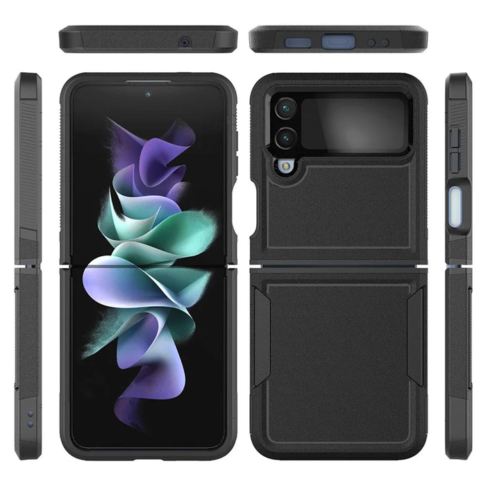 For Samsung Galaxy Z Flip4 5G Hard PC + Soft TPU Protective Phone Cover Anti-drop Hybrid Case - Black - 6