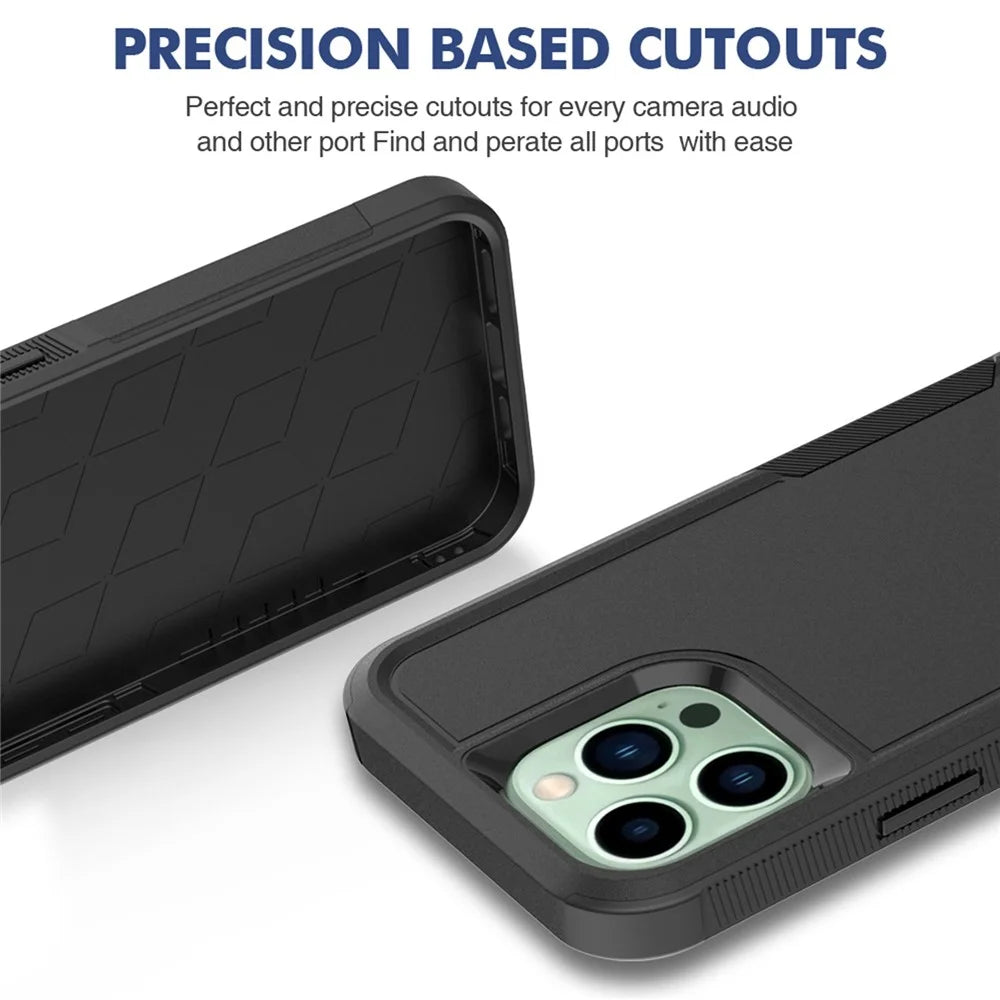 For iPhone 14 Pro Max 6.7 inch Hard PC + Soft TPU Dual Layer Protection Case Anti-scratch Phone Cover - Black - 2