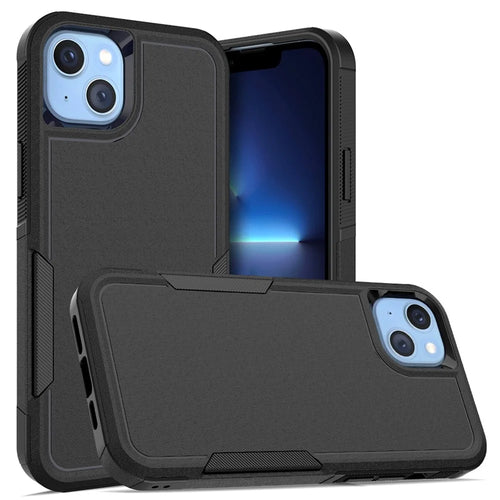 For iPhone 14 Plus 6.7 inch Phone Case Shell Anti-fingerprint Hard PC+TPU Mobile Phone Cover - Black - 1