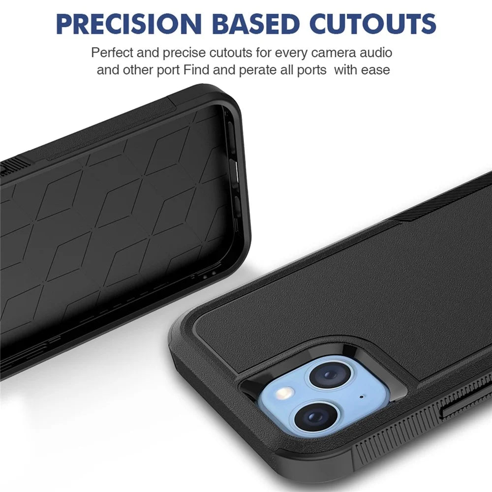 For iPhone 14 Plus 6.7 inch Phone Case Shell Anti-fingerprint Hard PC+TPU Mobile Phone Cover - Black - 2