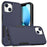 Cell Phone Case for iPhone 14 6.1 inch, Anti-scratch Raised Edge PC+TPU Mobile Phone Cover - Dark Blue - 1