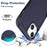 Cell Phone Case for iPhone 14 6.1 inch, Anti-scratch Raised Edge PC+TPU Mobile Phone Cover - Dark Blue - 3