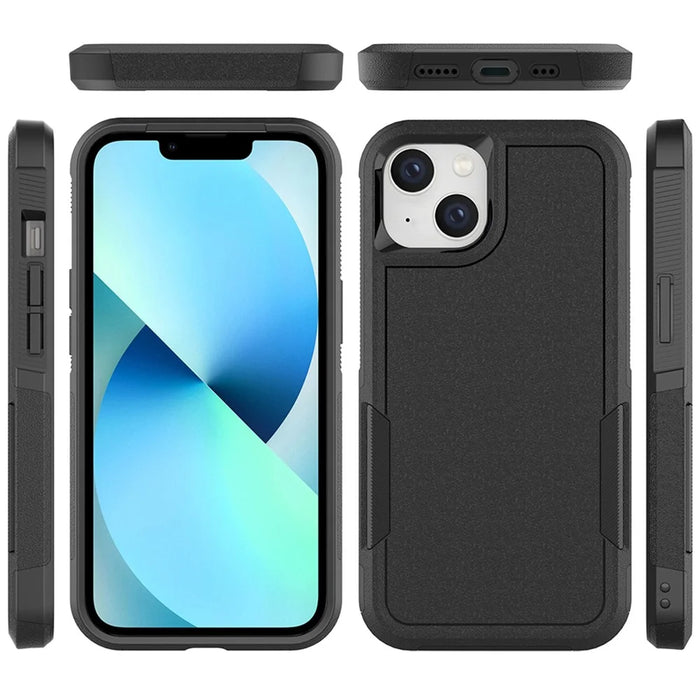 Cell Phone Case for iPhone 14 6.1 inch, Anti-scratch Raised Edge PC+TPU Mobile Phone Cover - Dark Blue - 6