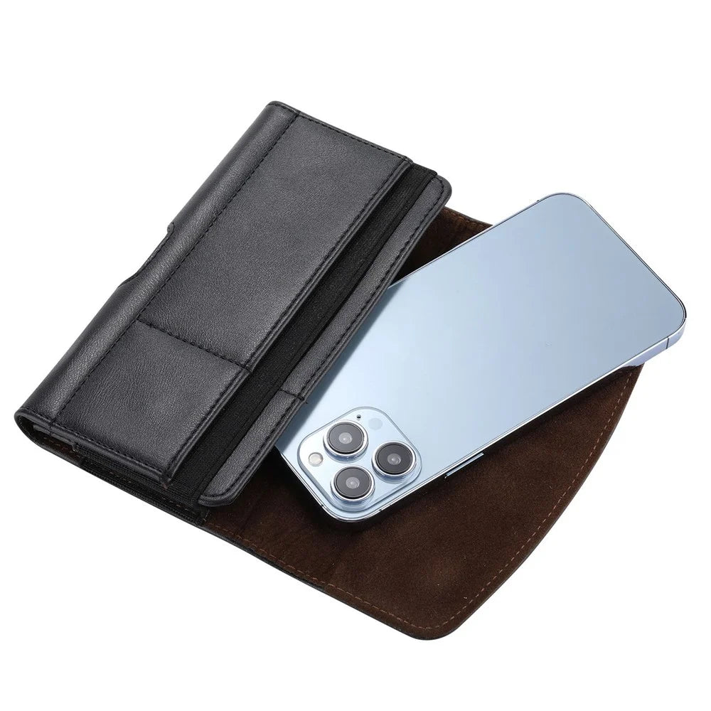 Horizontal PU Leather Cell Phone Pouch Belt Clip Loop Holster Waist Phone Bag, Size M (Inner Size: 14x7.5x2cm) - 5