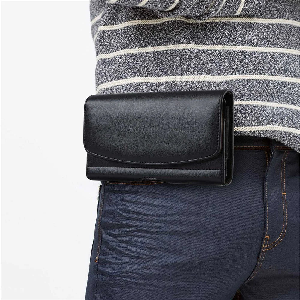 Universal PU Leather Waist Belt Clip Case Horizontal Phone Holster Pouch, Size L (Inner Size: 15.5x8.5x2cm) - 3