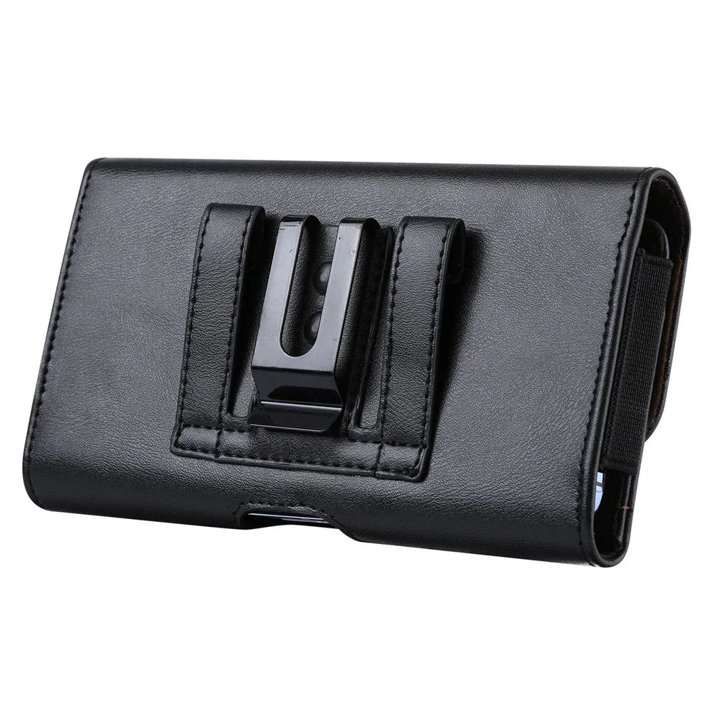 Cell Phone Belt Holster Waist Pouch Horizontal PU Leather Phone Bag Case, Size XL (Inner Size: 16x8.5x2cm) - 3