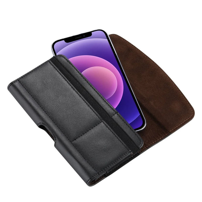 Universal PU Leather Belt Clip Phone Pouch Horizontal Waist Loop Bag, Size XXL (Inner Size: 17x9x2cm) - 2