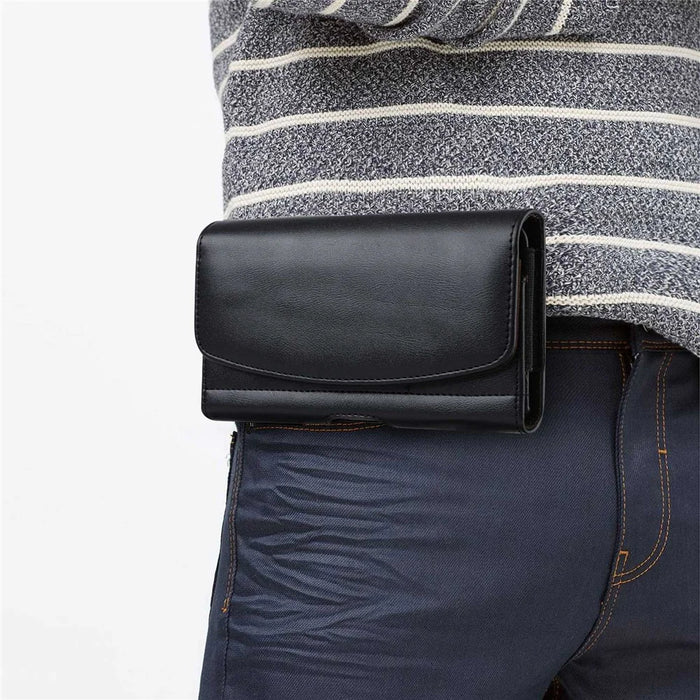 Universal PU Leather Belt Clip Phone Pouch Horizontal Waist Loop Bag, Size XXL (Inner Size: 17x9x2cm) - 3