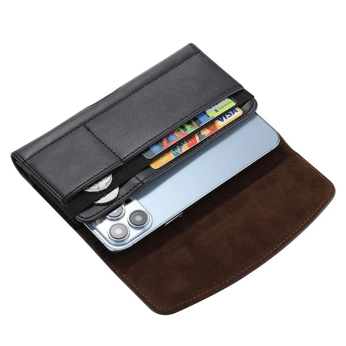 Universal PU Leather Belt Clip Phone Pouch Horizontal Waist Loop Bag, Size XXL (Inner Size: 17x9x2cm) - 7