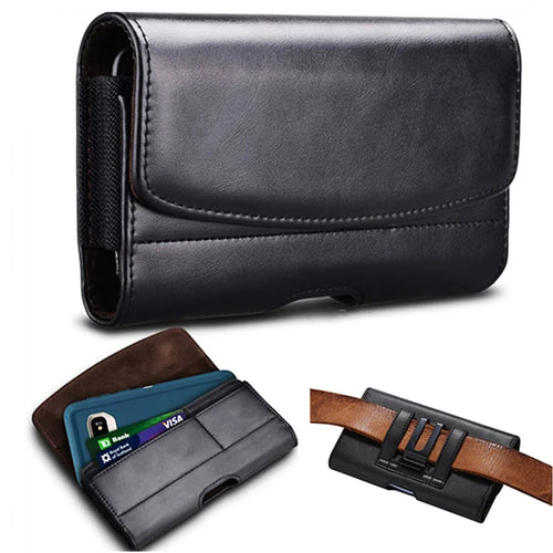 Multifunctional Phone Holster Case Horizontal PU Leather Belt Clip Waist Bag Pouch, Size XXXL (Inner Size: 18x9x2cm) - 1