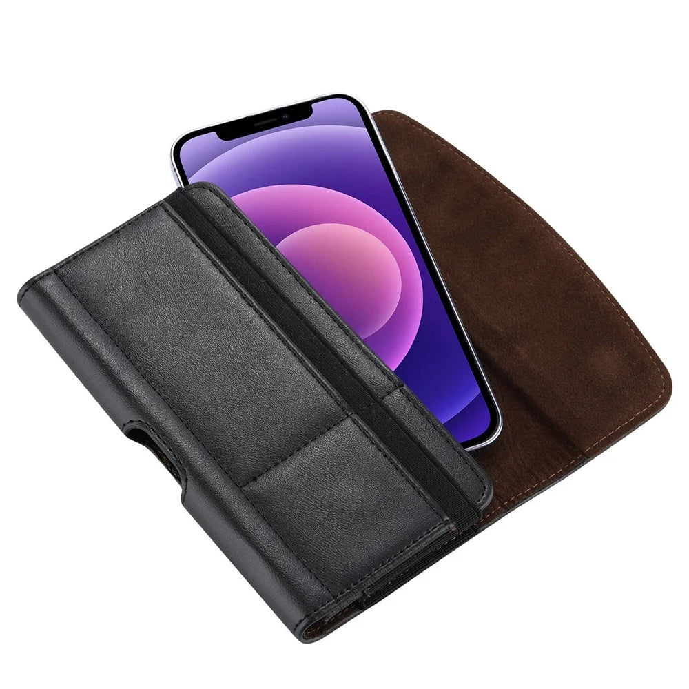 Multifunctional Phone Holster Case Horizontal PU Leather Belt Clip Waist Bag Pouch, Size XXXL (Inner Size: 18x9x2cm) - 3