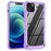 For iPhone 14 Plus 6.7 inch  Phone Case Anti-scratch PC+TPU Mobile Phone Hybrid Back Cover Support Wireless Charging - Purple - 7