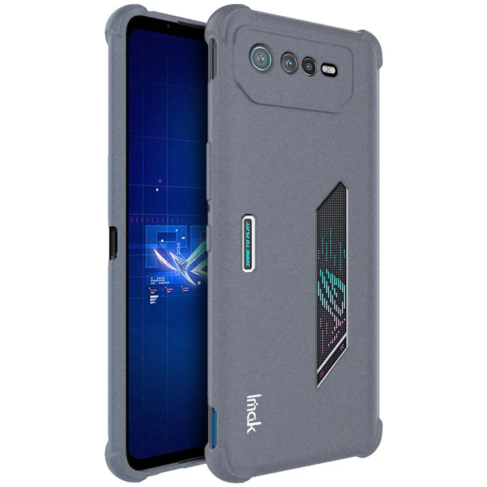IMAK for Asus ROG Phone 6 5G Matte Texture Drop-proof Airbag TPU Wear-resistant Mobile Phone Case Shell - Grey - 1