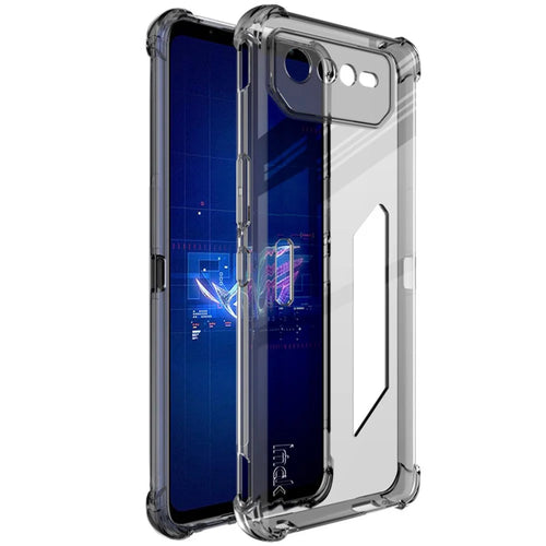 IMAK For Asus ROG Phone 6 5G Airbag Drop-proof Phone Case Wear-resistant Flexible TPU Cover - Transparent Black - 1