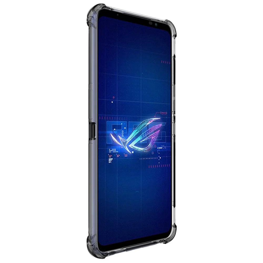 IMAK For Asus ROG Phone 6 5G Airbag Drop-proof Phone Case Wear-resistant Flexible TPU Cover - Transparent Black - 5