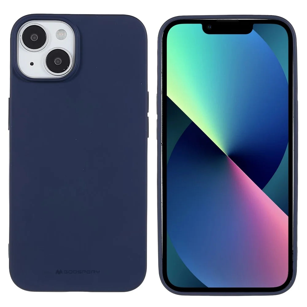 MERCURY GOOSPERY SOFT FEELING Series for iPhone 14 6.1 inch Soft Matte Case Shockproof TPU Protective Phone Cover - Blue - 1
