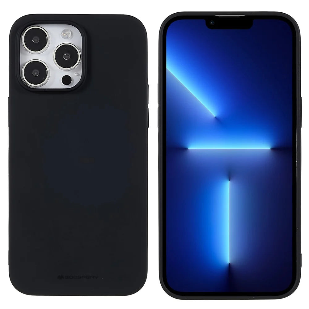 MERCURY GOOSPERY SOFT FEELING Series for iPhone 14 Pro Max 6.7 inch Soft TPU Matte Anti-fingerprint Case Precise Cutout Drop-proof Phone Protector - Black - 1