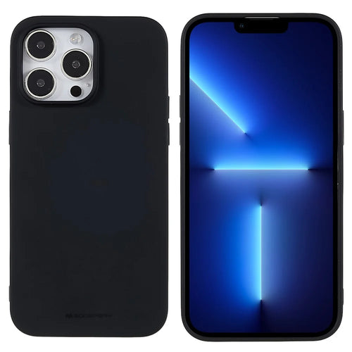 MERCURY GOOSPERY SOFT FEELING Series for iPhone 14 Pro Max 6.7 inch Soft TPU Matte Anti-fingerprint Case Precise Cutout Drop-proof Phone Protector - Black - 1