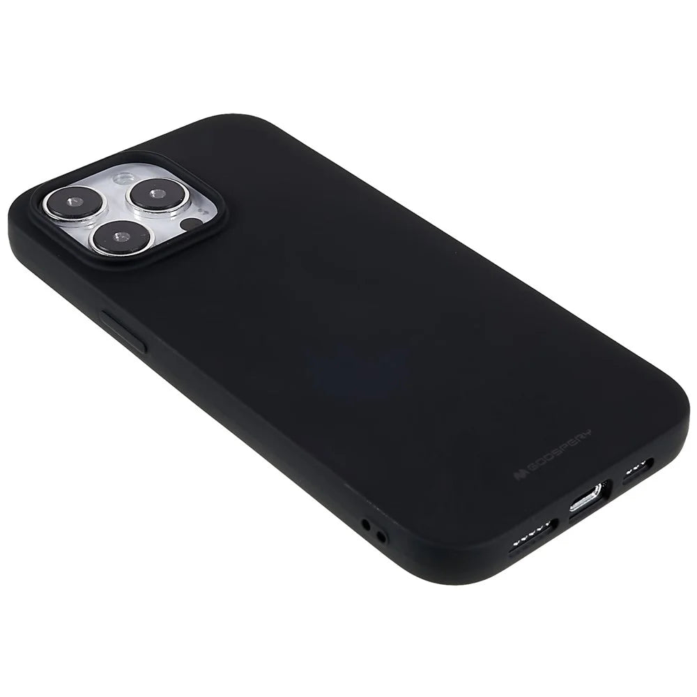 MERCURY GOOSPERY SOFT FEELING Series for iPhone 14 Pro Max 6.7 inch Soft TPU Matte Anti-fingerprint Case Precise Cutout Drop-proof Phone Protector - Black - 5