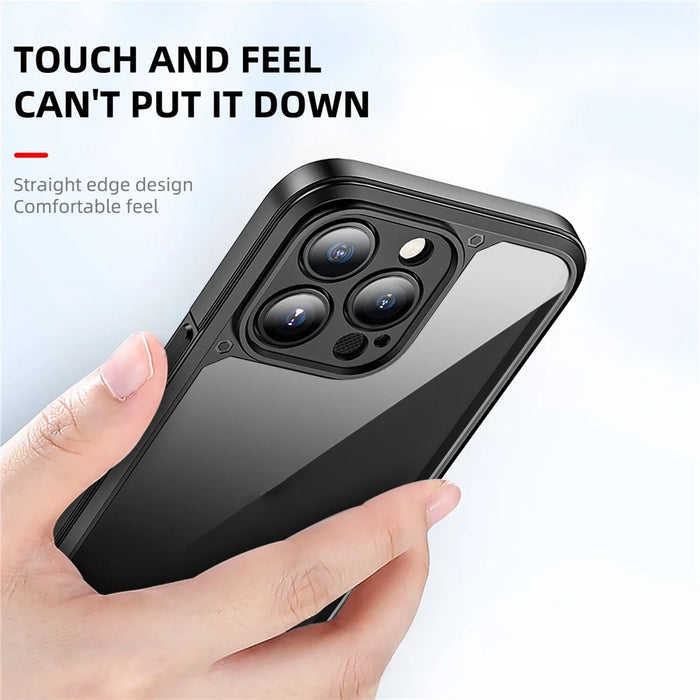IPAKY For iPhone 14 6.1 inch Anti-scratch Drop Protection Hard PC+TPU Phone Case Mobile Phone Shell - Dark Blue - 4
