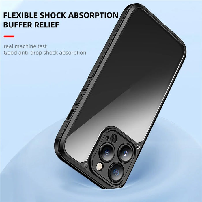 IPAKY For iPhone 14 6.1 inch Anti-scratch Drop Protection Hard PC+TPU Phone Case Mobile Phone Shell - Dark Blue - 5