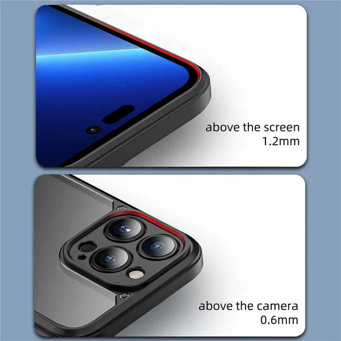 IPAKY For iPhone 14 6.1 inch Anti-scratch Drop Protection Hard PC+TPU Phone Case Mobile Phone Shell - Dark Blue - 6