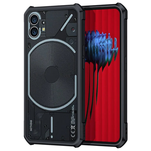 XUNDD for Nothing phone (1) 5G Shockproof High Impact Case Hard Acrylic Back Soft TPU Frame Protective Phone Cover - Black - 1