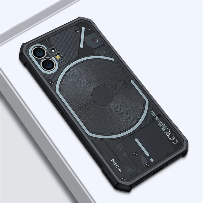 XUNDD for Nothing phone (1) 5G Shockproof High Impact Case Hard Acrylic Back Soft TPU Frame Protective Phone Cover - Black - 3