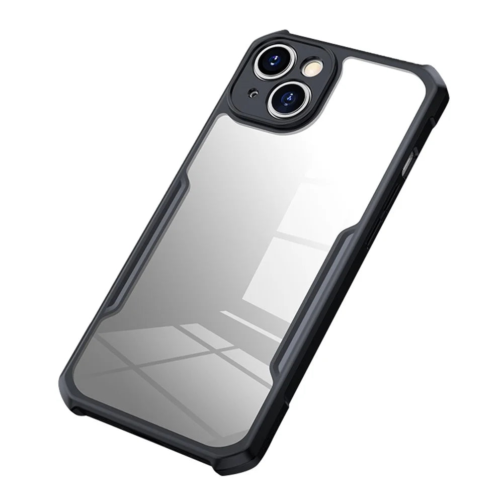 XUNDD For iPhone 14 6.1 inch Anti-scratch Acrylic + TPU Phone Case Protective Back Cover Support Wireless Charging - 1