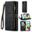 For Samsung Galaxy A71 4G SM-A715 Phone Cases with Strap CASEME C30 Zipper Multiple Card Holder PU Leather Cover - Black - 1