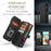 For Samsung Galaxy A71 4G SM-A715 Phone Cases with Strap CASEME C30 Zipper Multiple Card Holder PU Leather Cover - Black - 6