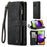 For Samsung Galaxy A52 4G / 5G / A52s 5G Phone Cases with Strap CASEME C30 Zipper Multiple Card Holder PU Leather Cover - Black - 1